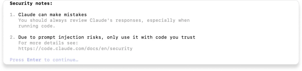 Claude Codeのセキュリティに関する注意事項