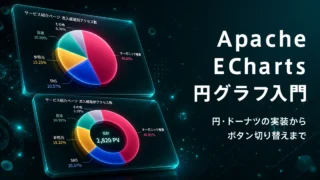 Apache ECharts 円グラフ入門｜円・ドーナツの実装からボタン切り替えまで